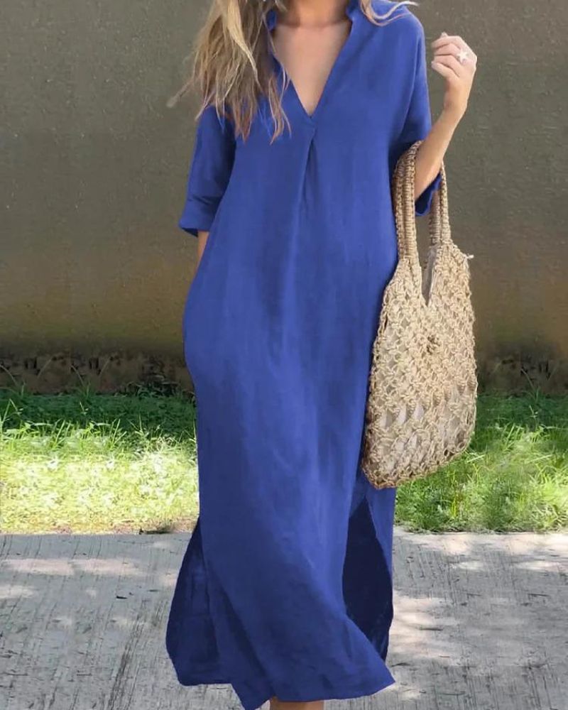 Elise | Linen Maxi Dress