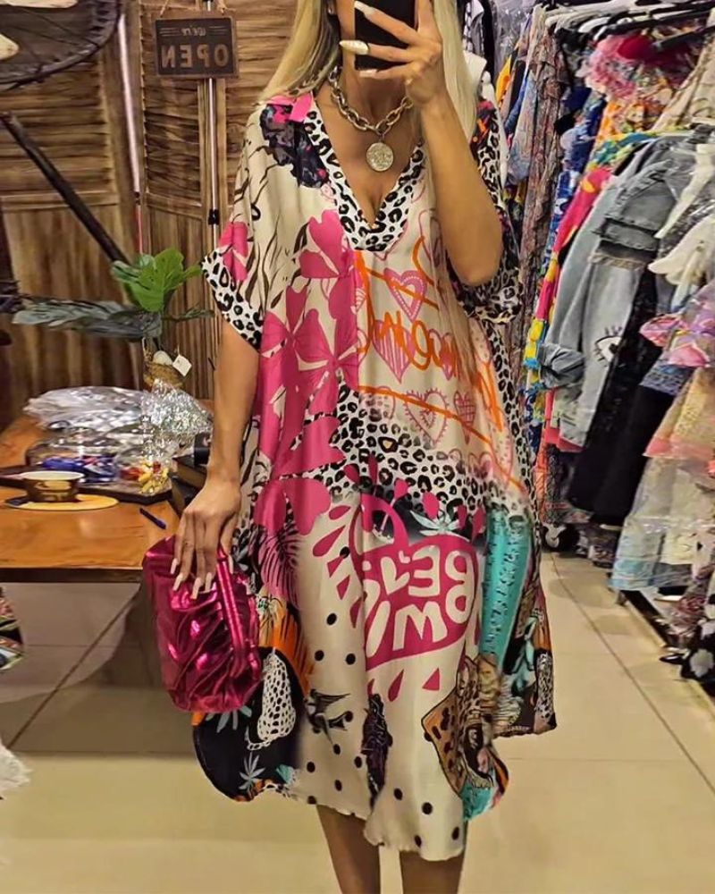 Roxane | Graffiti Print Kaftan