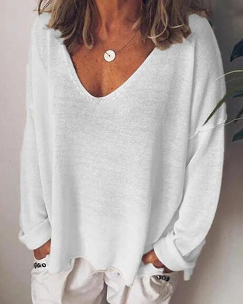 Isalyn | Relaxed V-Neck Sweater