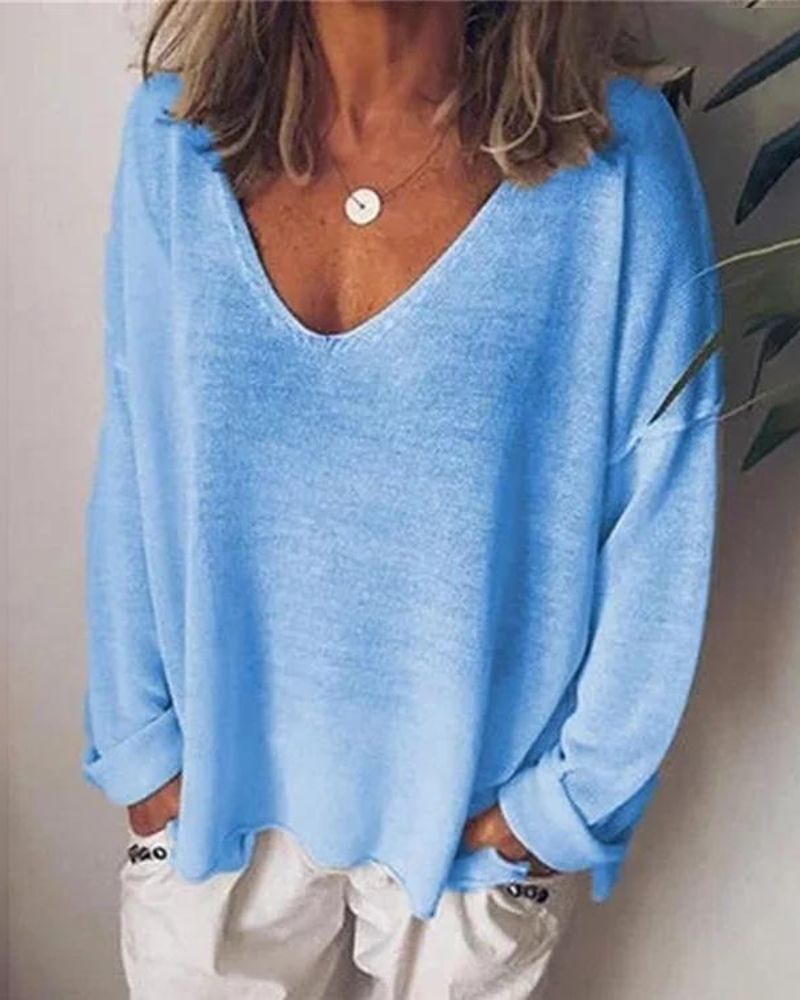 Isalyn | Relaxed V-Neck Sweater