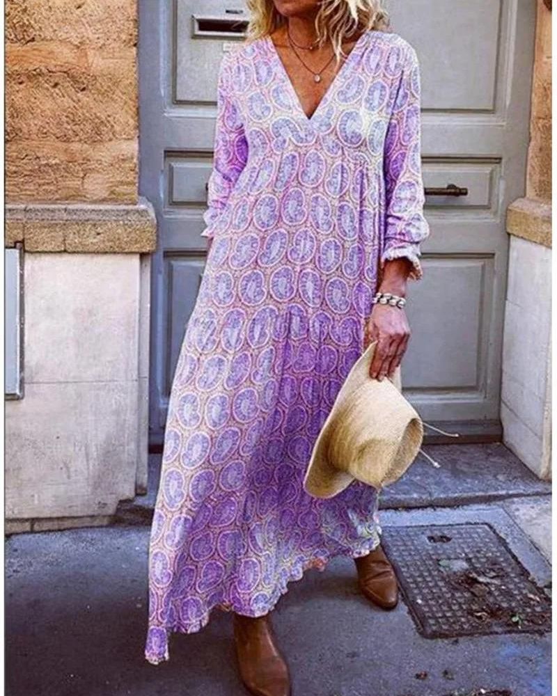 Floriane | Paisley Print Maxi Dress