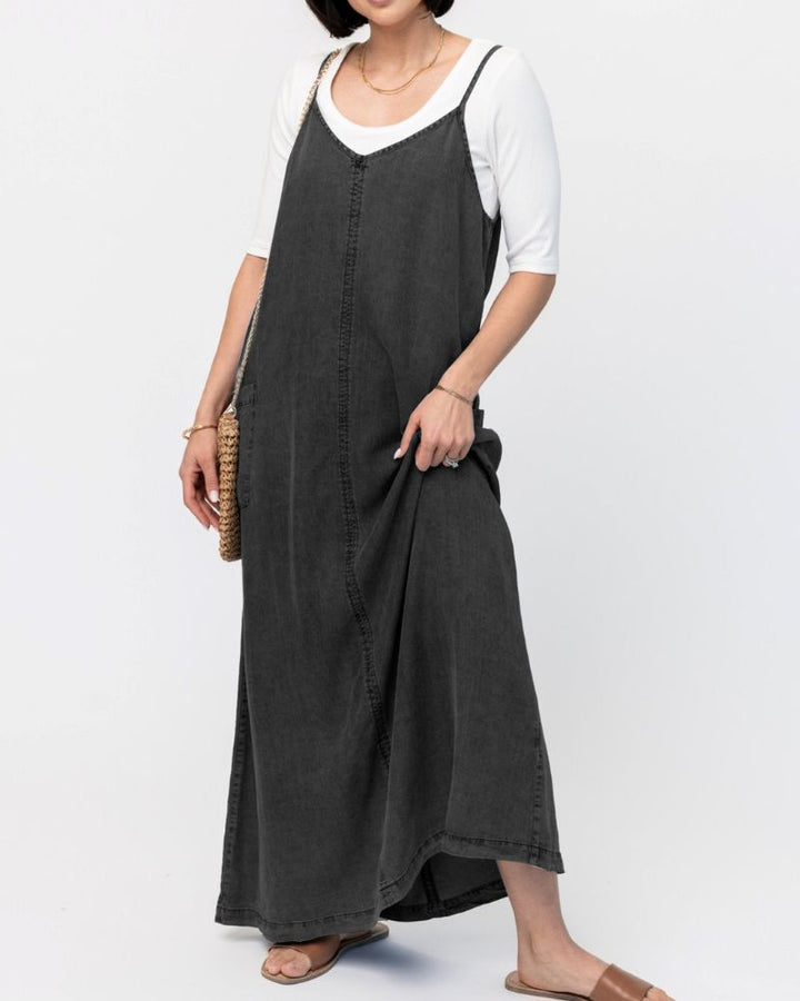 Marcelline | Denim Slip Maxi Dress