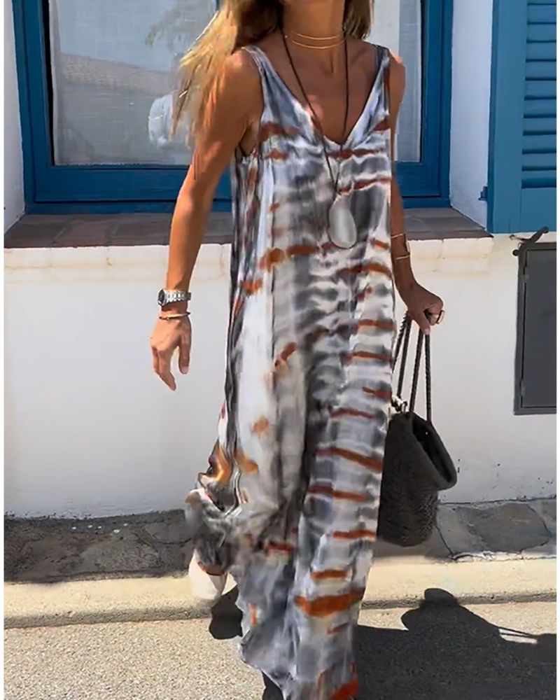 Aurora | Tie-Dye Slip Maxi Dress