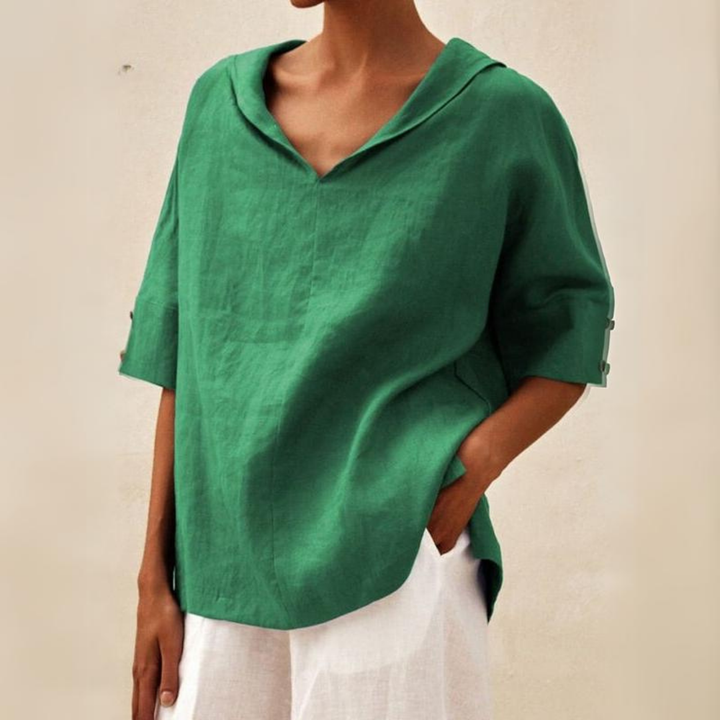 Collins | Relaxed Linen V-Neck Top