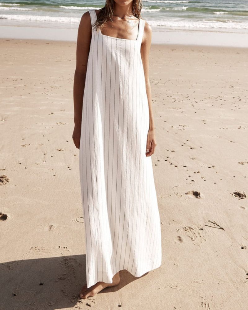 Eloise | Striped Linen Maxi Dress