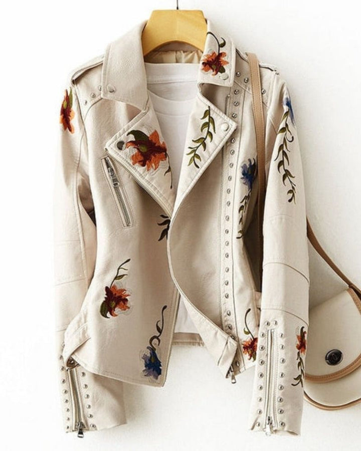 Zephylla | Embroidered Biker Jacket