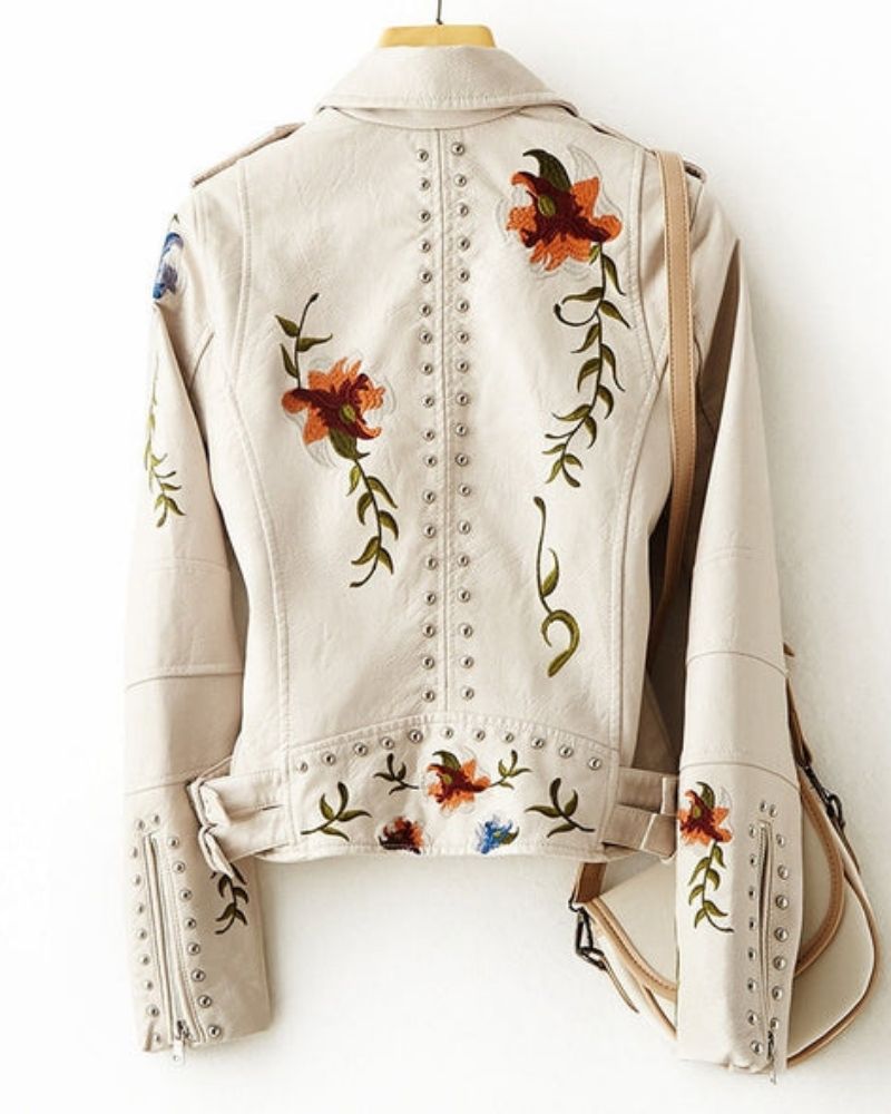 Zephylla | Embroidered Biker Jacket