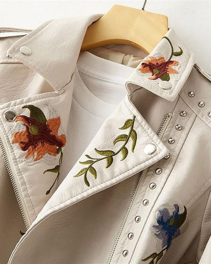 Zephylla | Embroidered Biker Jacket