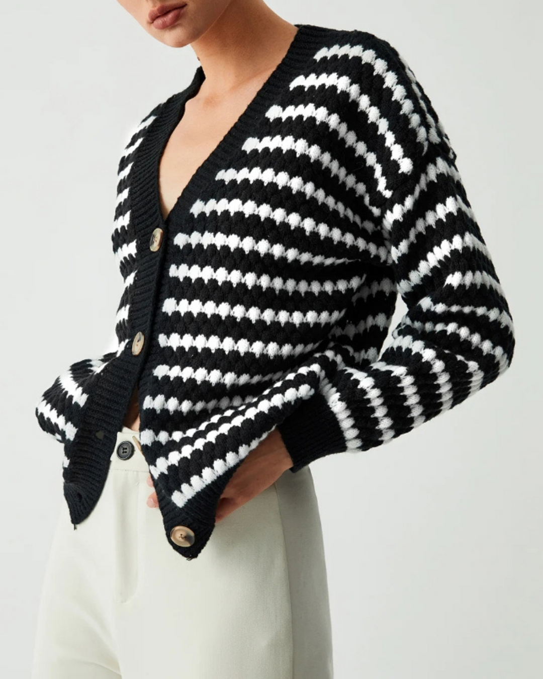 Astrid | Striped Knit Cardigan