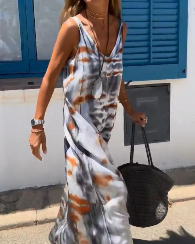 Aurora | Tie-Dye Slip Maxi Dress