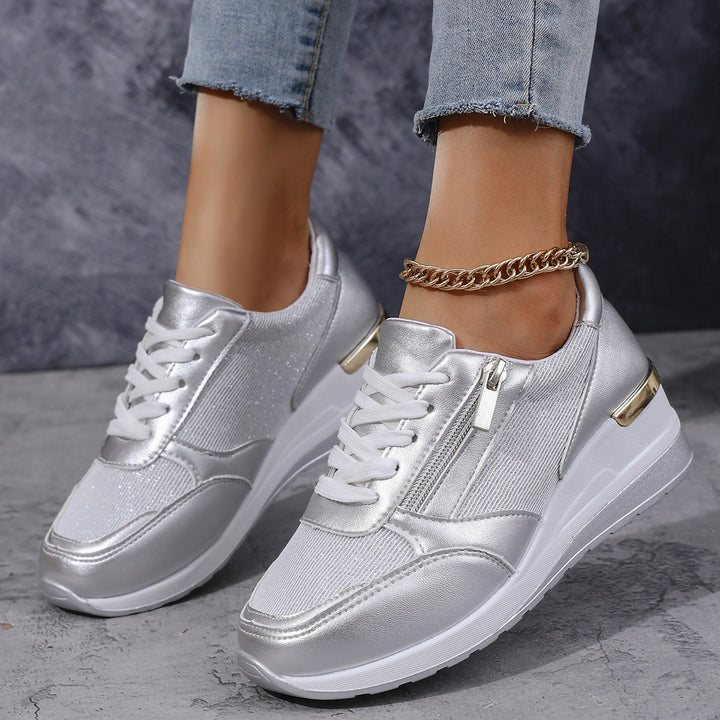 Mila | Metallic Wedge Sneakers