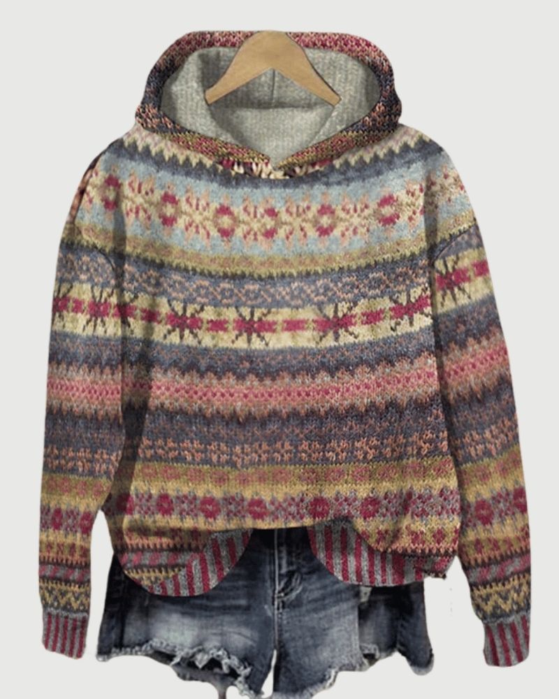 Indie | Fair Isle Knit Hoodie