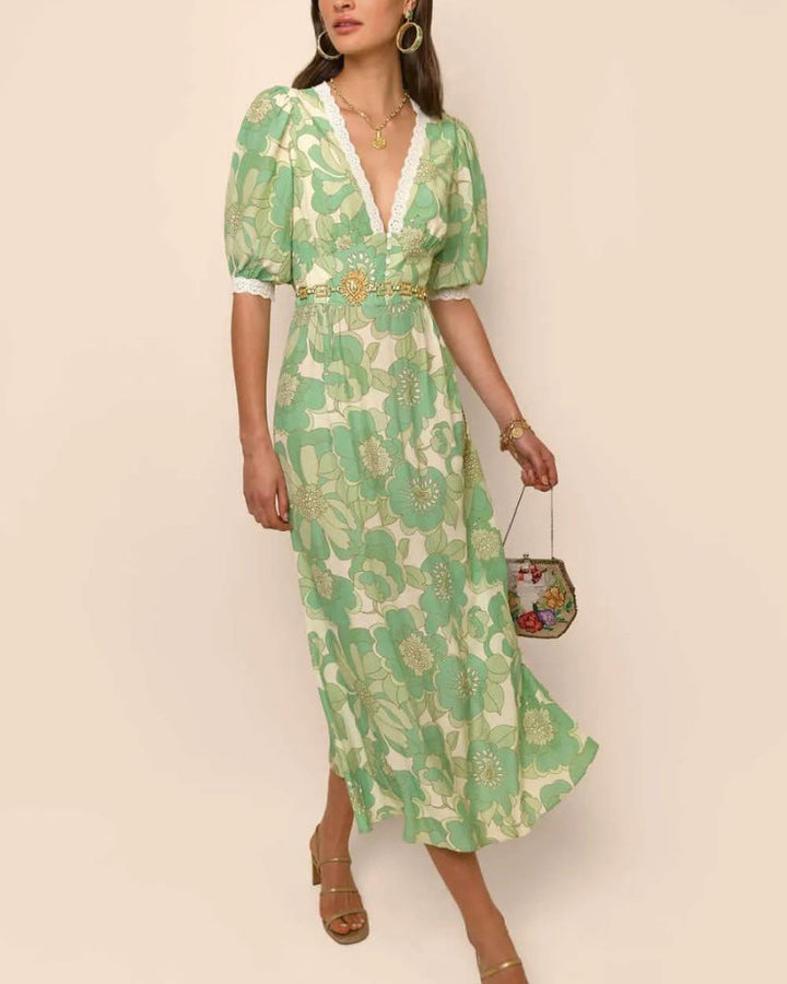 Lorene | Vintage Floral Midi Dress