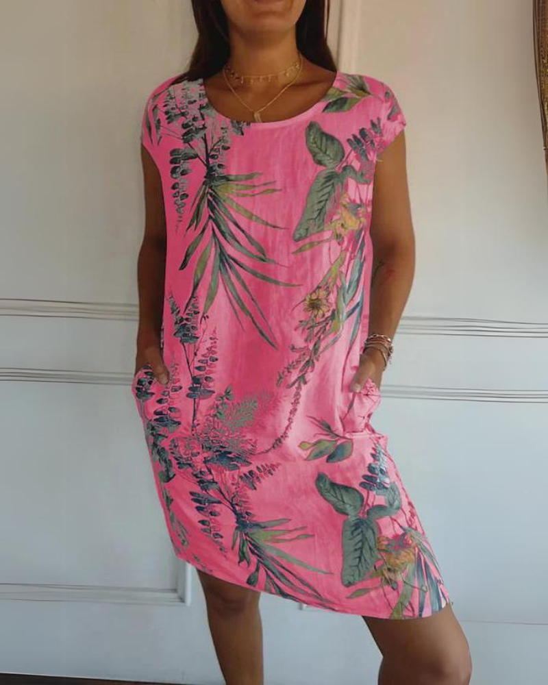 Maravilla | Tropical Pink Shift Dress