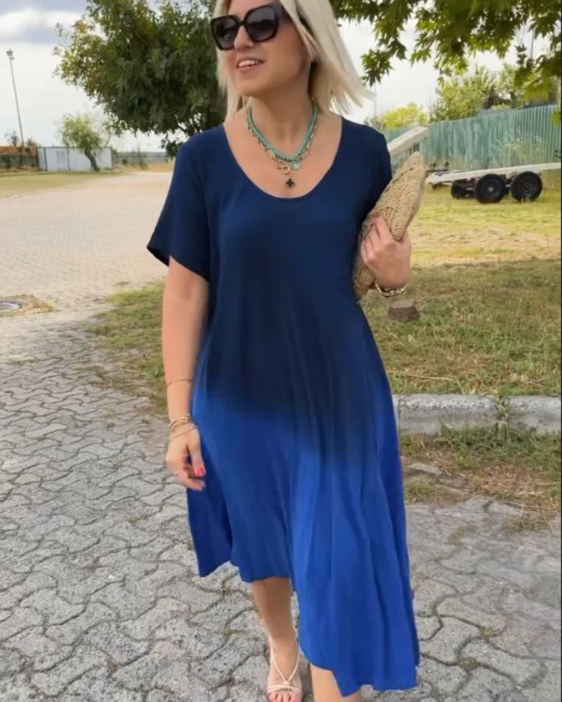 Noemi | Ombre Blue Midi Dress