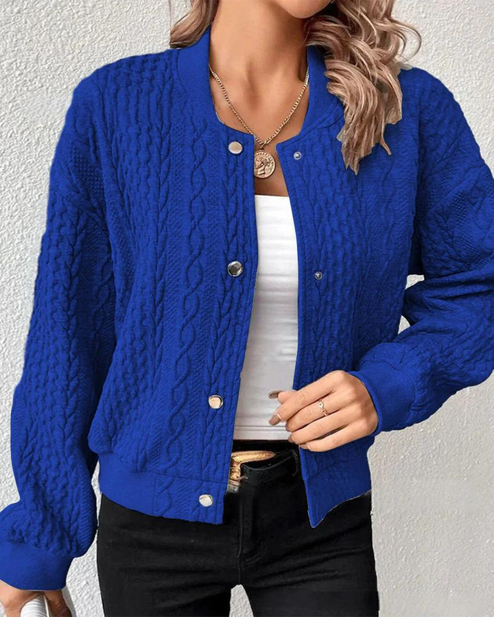 Azmara | Textured Knit Bomber Jacket