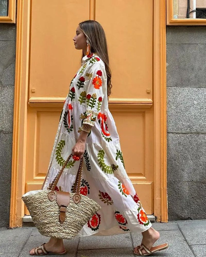 Celine | Embroidered Maxi Dress