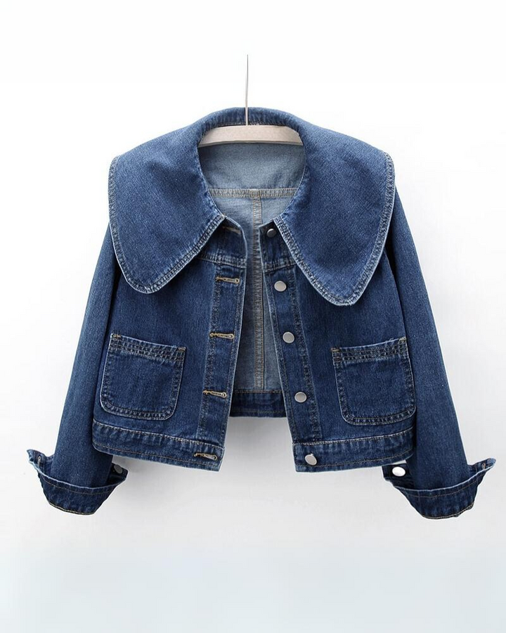 Elowis | Wide-Collar Denim Jacket