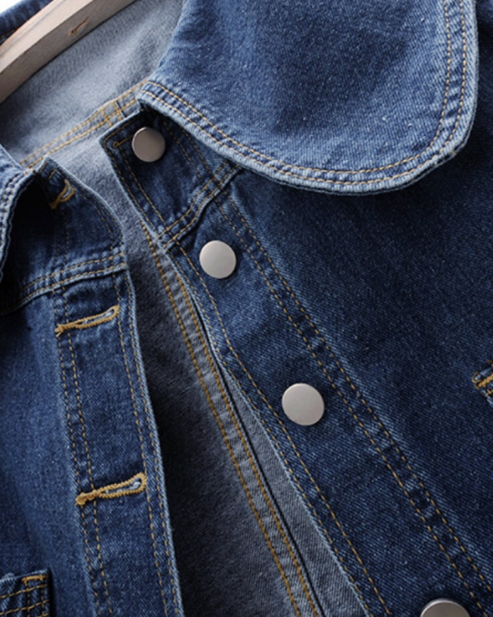 Elowis | Wide-Collar Denim Jacket