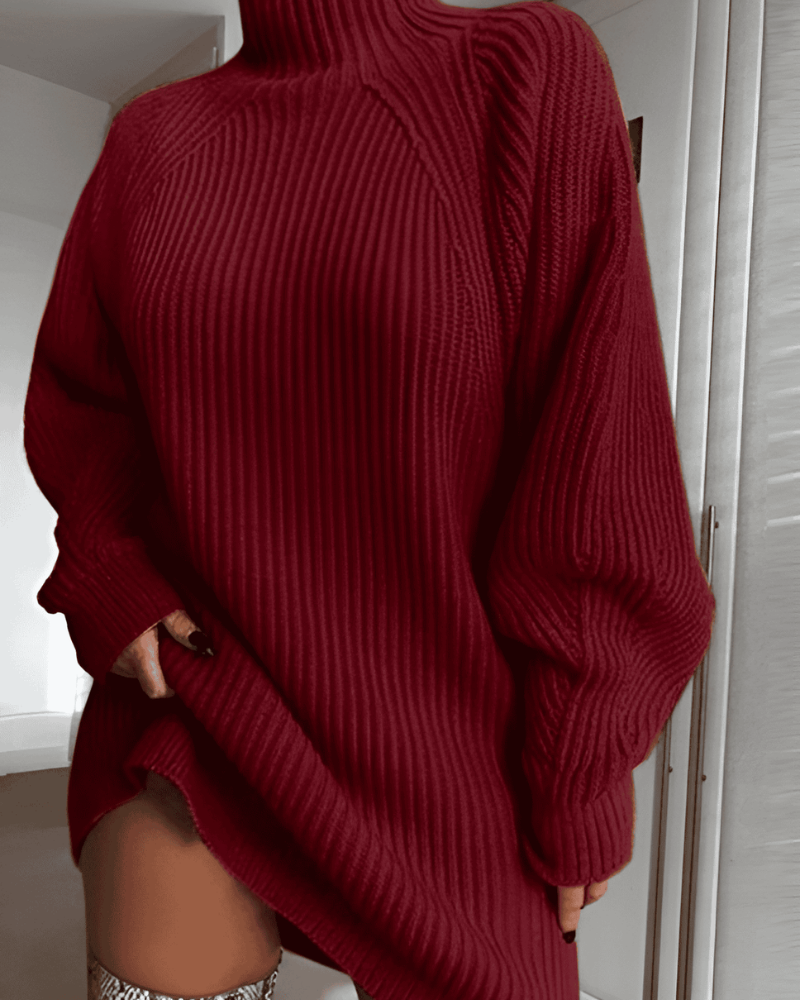 Aveline | Ribbed Knit Sweater Dress