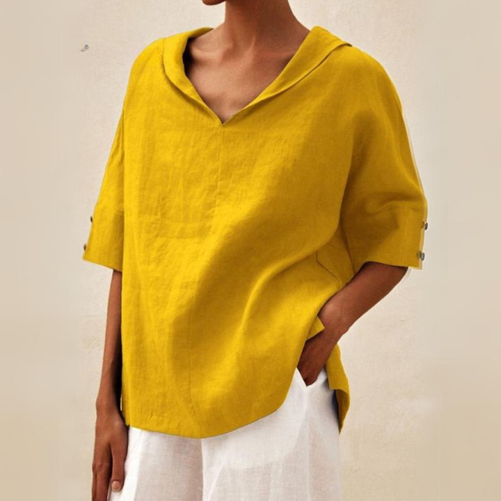 Collins | Relaxed Linen V-Neck Top