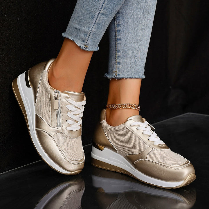 Mila | Metallic Wedge Sneakers