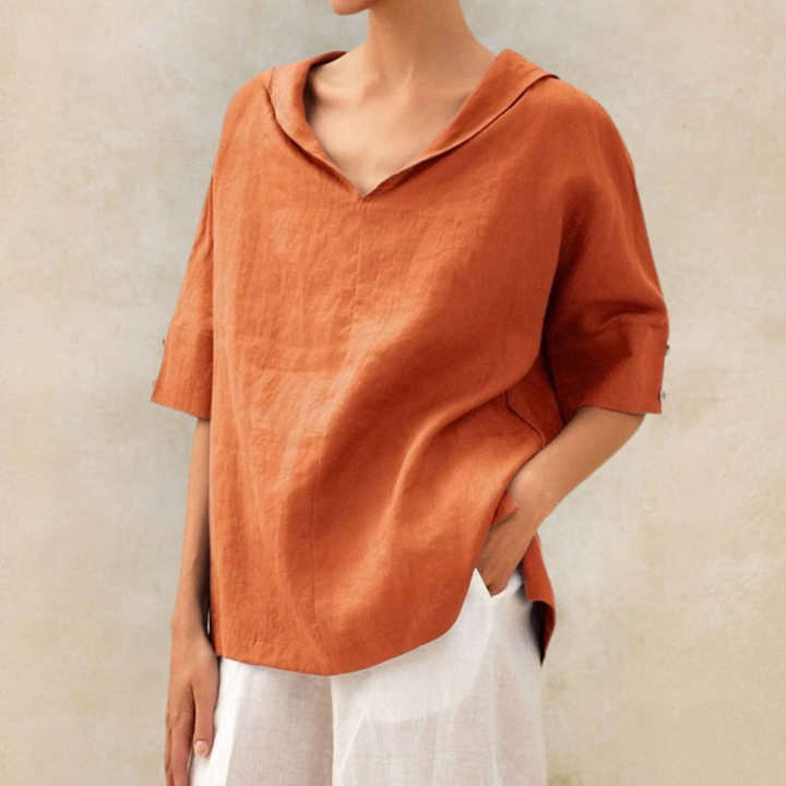 Collins | Relaxed Linen V-Neck Top