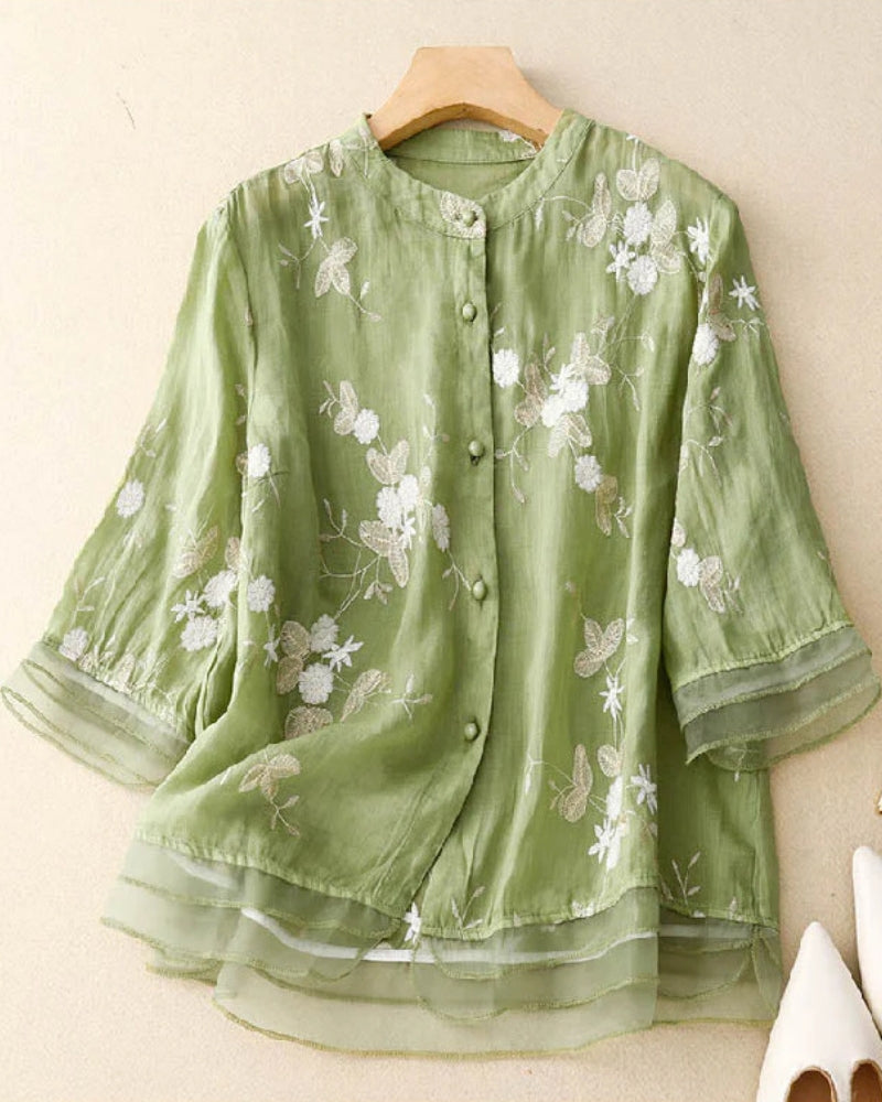 Lily | Sheer Floral Blouse