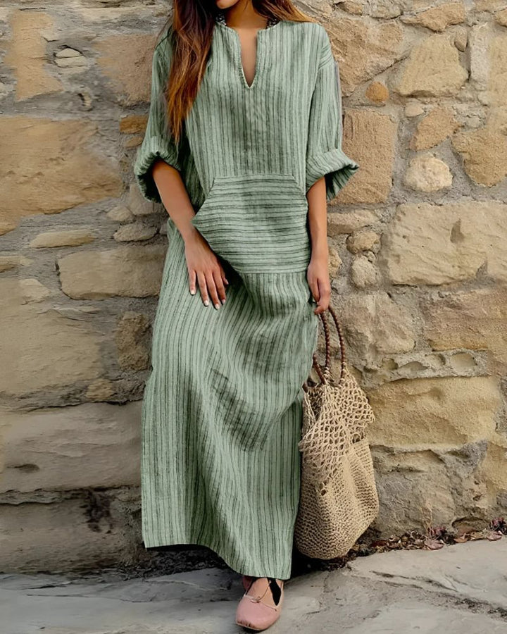 Ophelia | Linen Pocket Maxi Dress