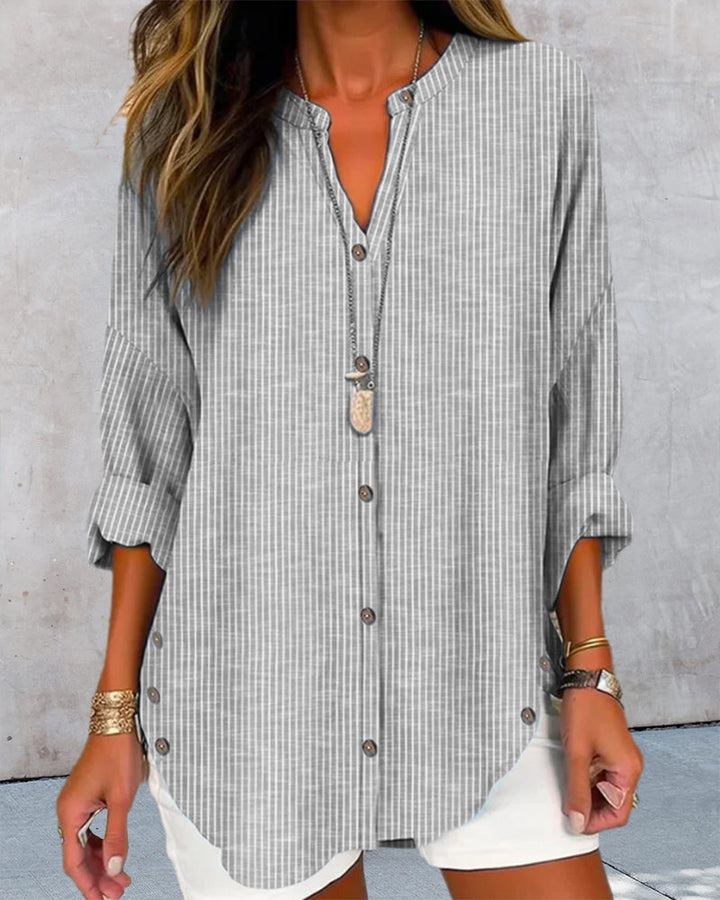 Skylar | Striped Button-Up Tunic