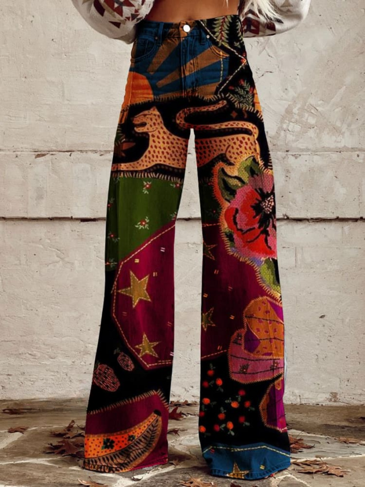 Nyx | Cosmic Patchwork Wide-Leg Jeans