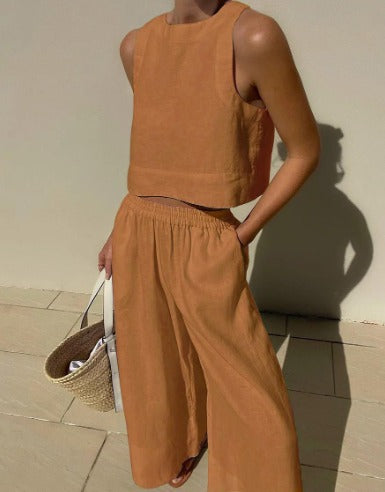 Sienna | Linen Wide-Leg Set