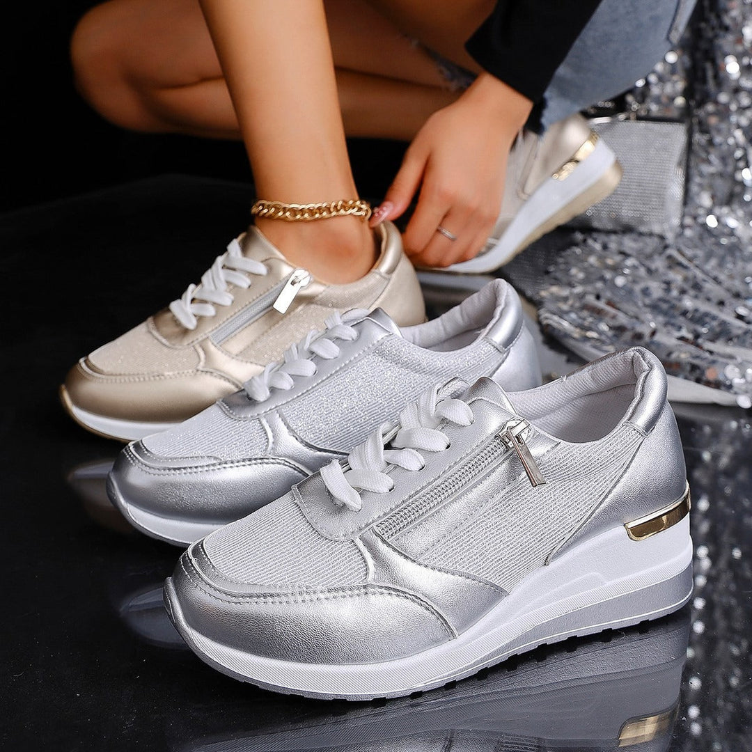 Mila | Metallic Wedge Sneakers