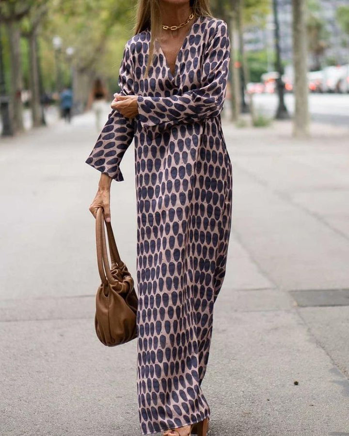 Renata | Printed V-Neck Maxi Dress