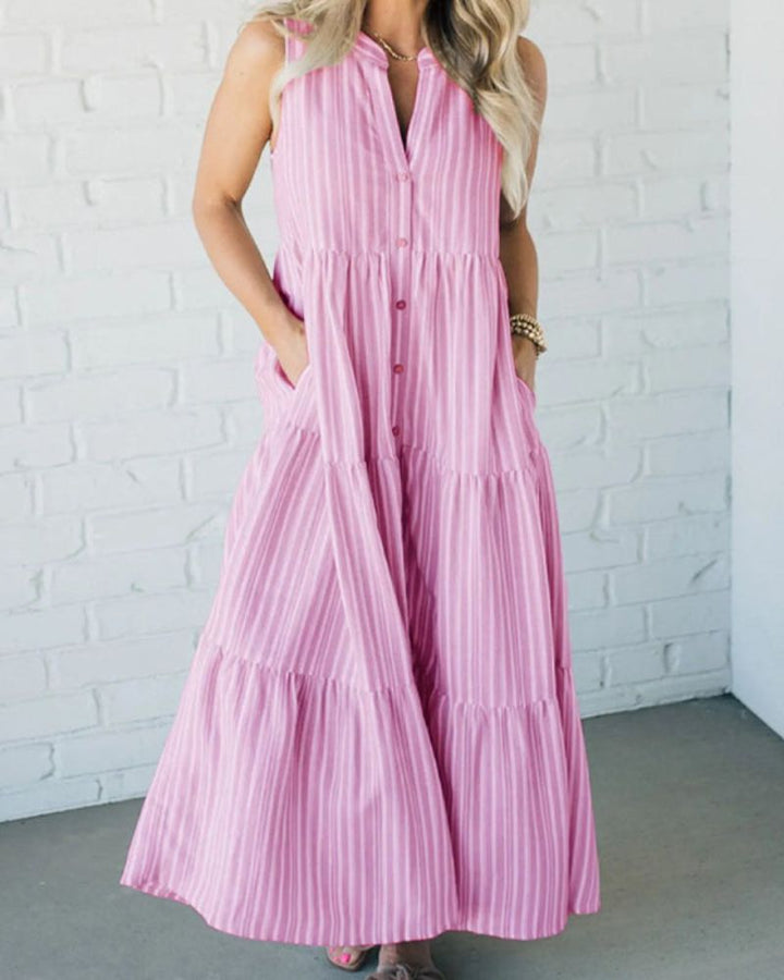 Lourdes | Striped Tiered Maxi Dress