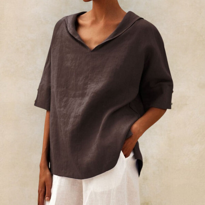 Collins | Relaxed Linen V-Neck Top