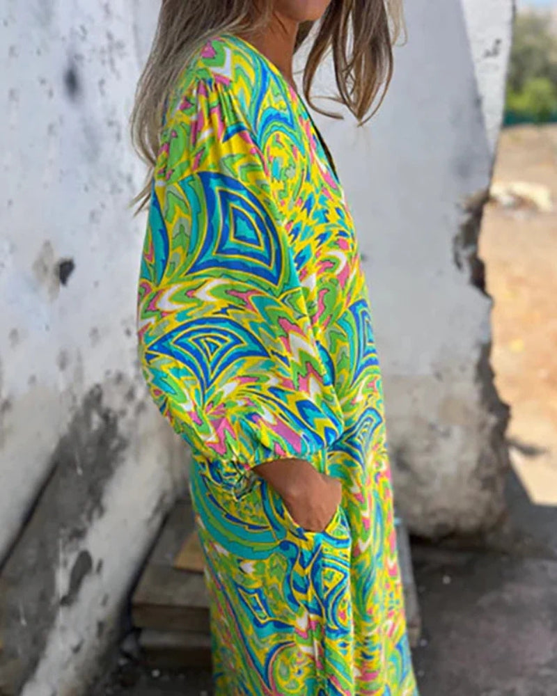 Zara | Vibrant Swirl Print Maxi Dress