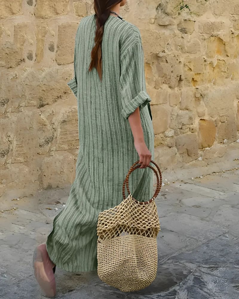 Ophelia | Linen Pocket Maxi Dress