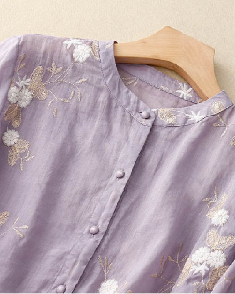 Lily | Sheer Floral Blouse