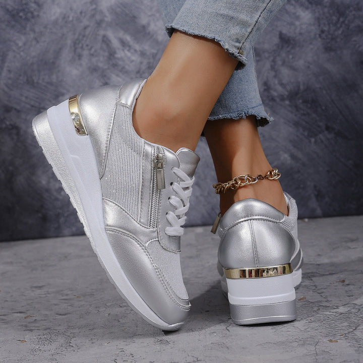 Mila | Metallic Wedge Sneakers