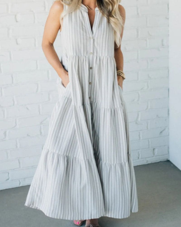 Lourdes | Striped Tiered Maxi Dress