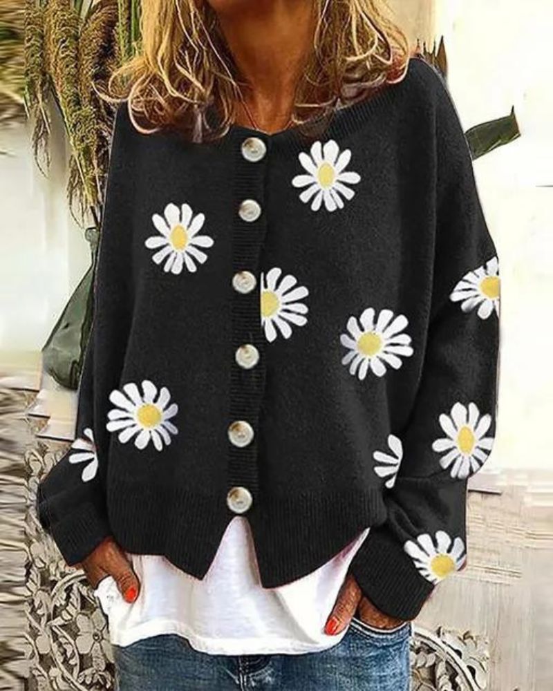 Daisy | Floral Knit Cardigan