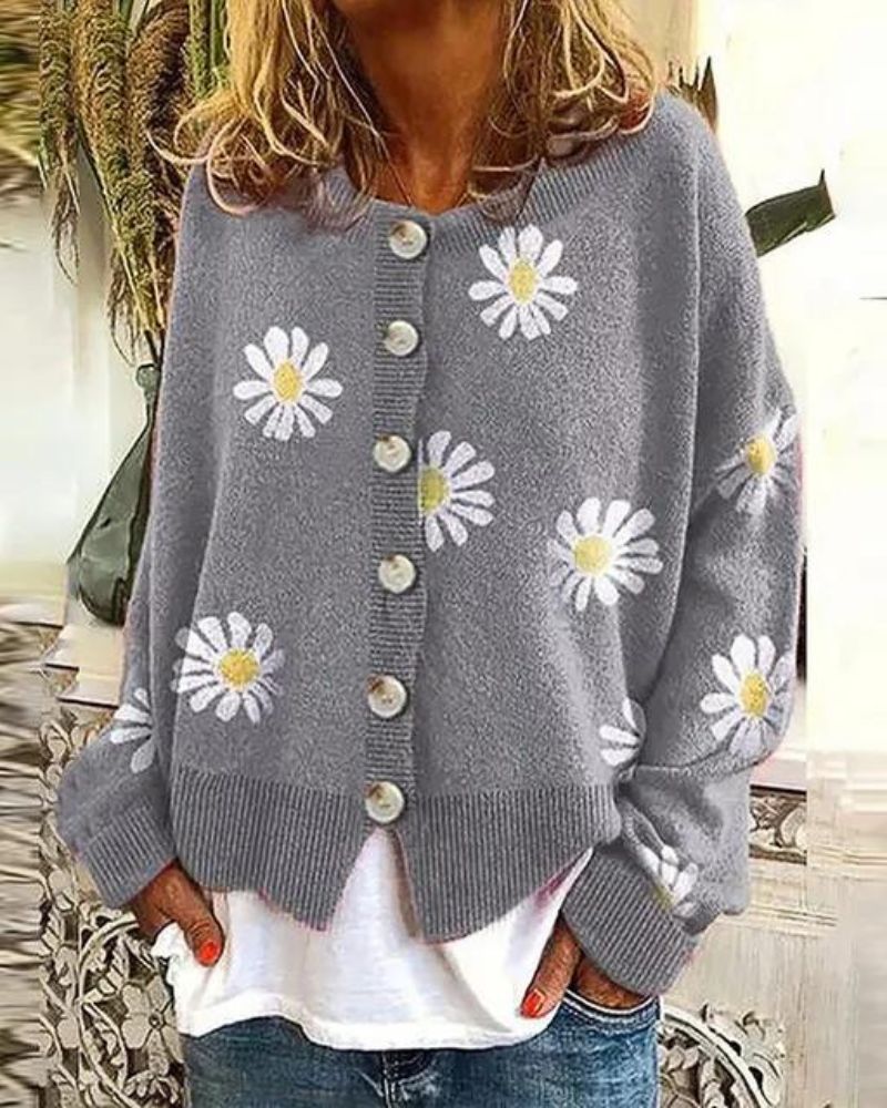 Daisy | Floral Knit Cardigan