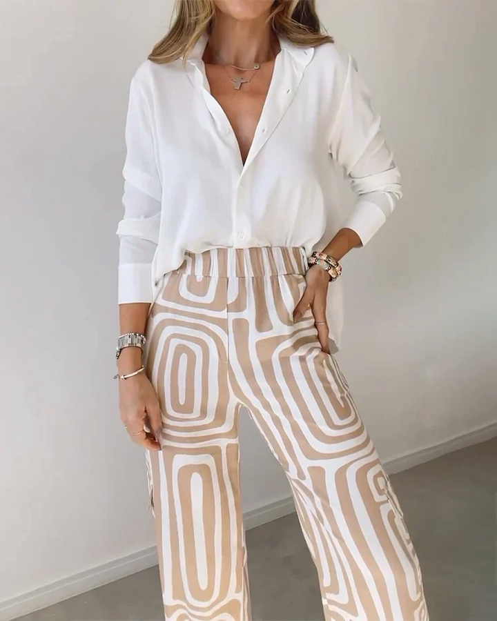 Azaria | Geo-Print Wide-Leg Pants