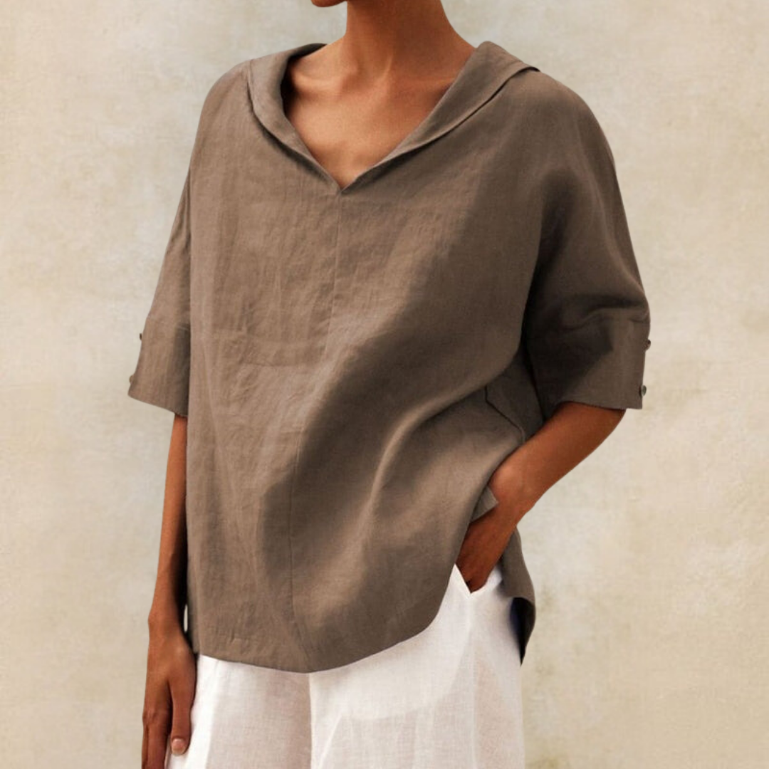 Collins | Relaxed Linen V-Neck Top