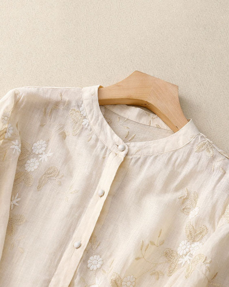 Lily | Sheer Floral Blouse