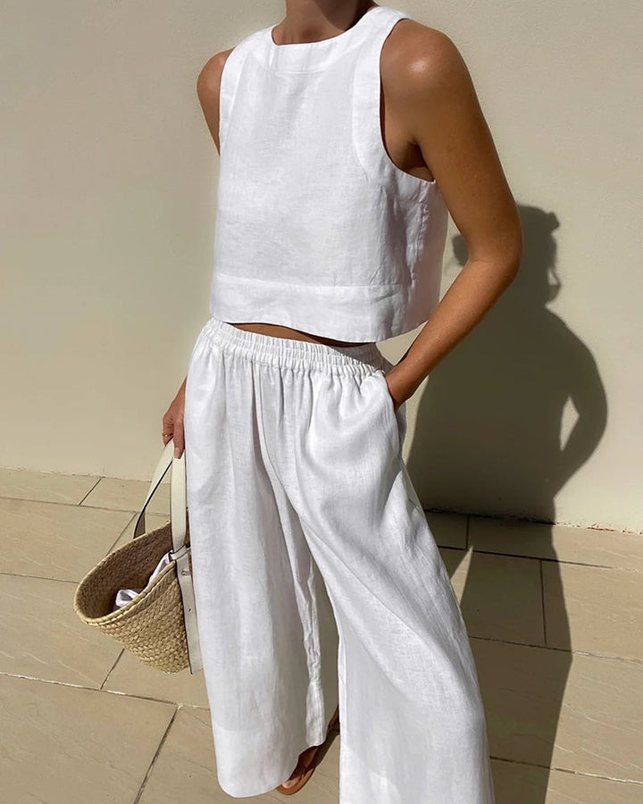 Sienna | Linen Wide-Leg Set