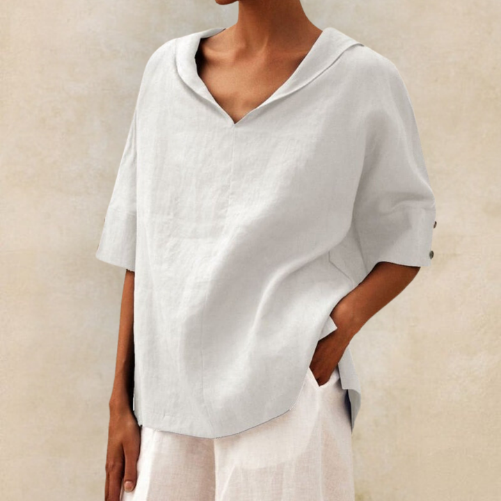 Collins | Relaxed Linen V-Neck Top