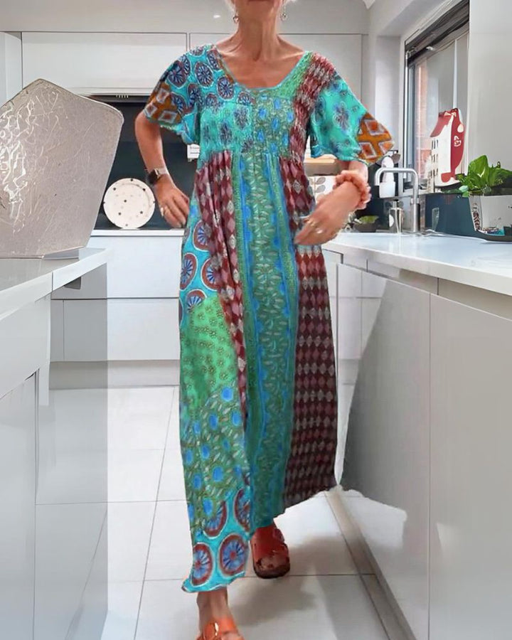 Mirta | Boho Patchwork Maxi Dress