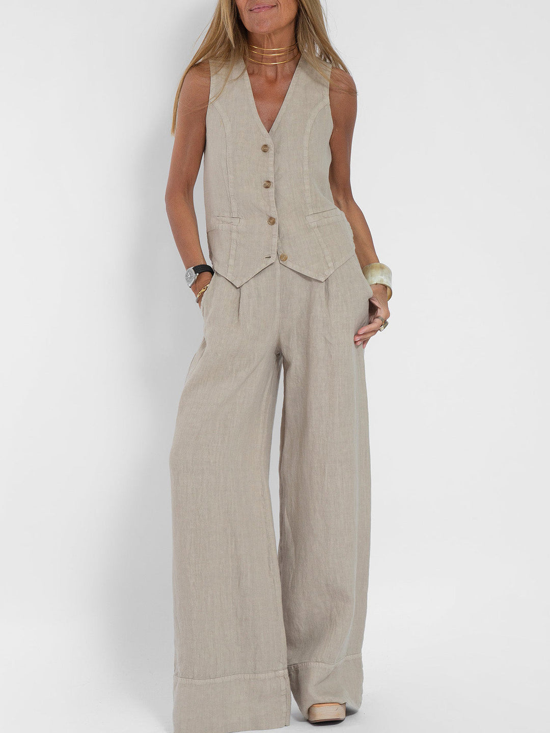 Vesper | Linen Wide-Leg Set